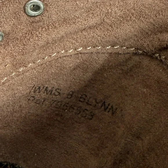 Y2K Report Brown Faux Suede & Studded Peep Toe High Heel Booties - Picture 5 of 7